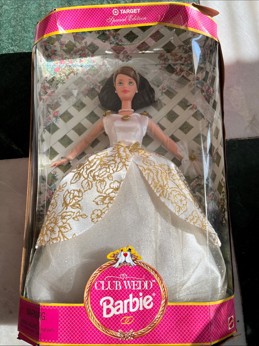 Vintage Barbie White and Gold Bridal Gown Collector Doll